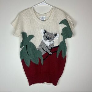 Vintage Campus Casuals Koala Bear Novelty Print Sweater size Small